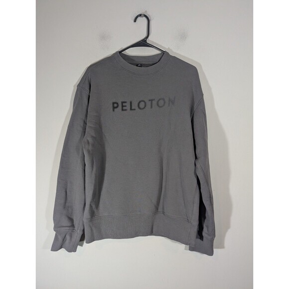 Adidas Womens Grey Peloton Crew Neck Sweatshirt Sz S Workout Gym Running Sports - Picture 1 of 10